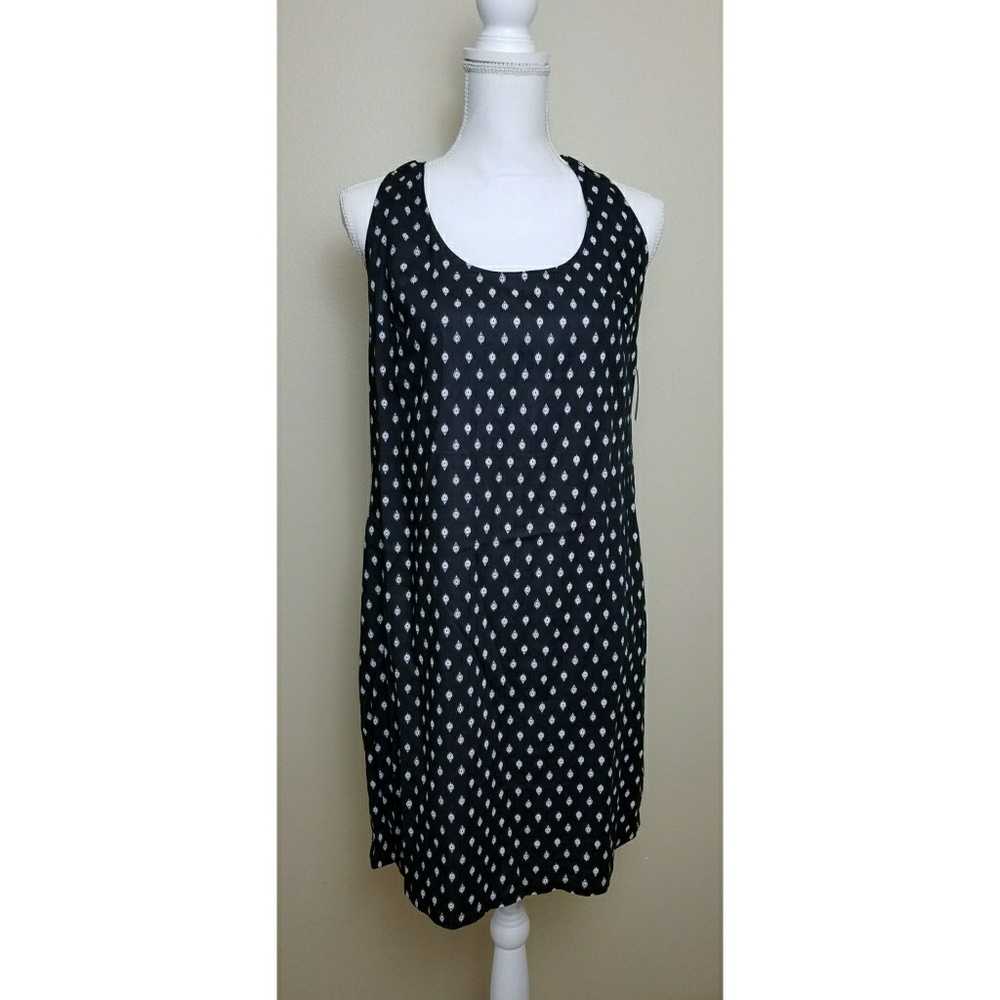 NEW Old Navy Twist Back Shift Dress Black White Sm